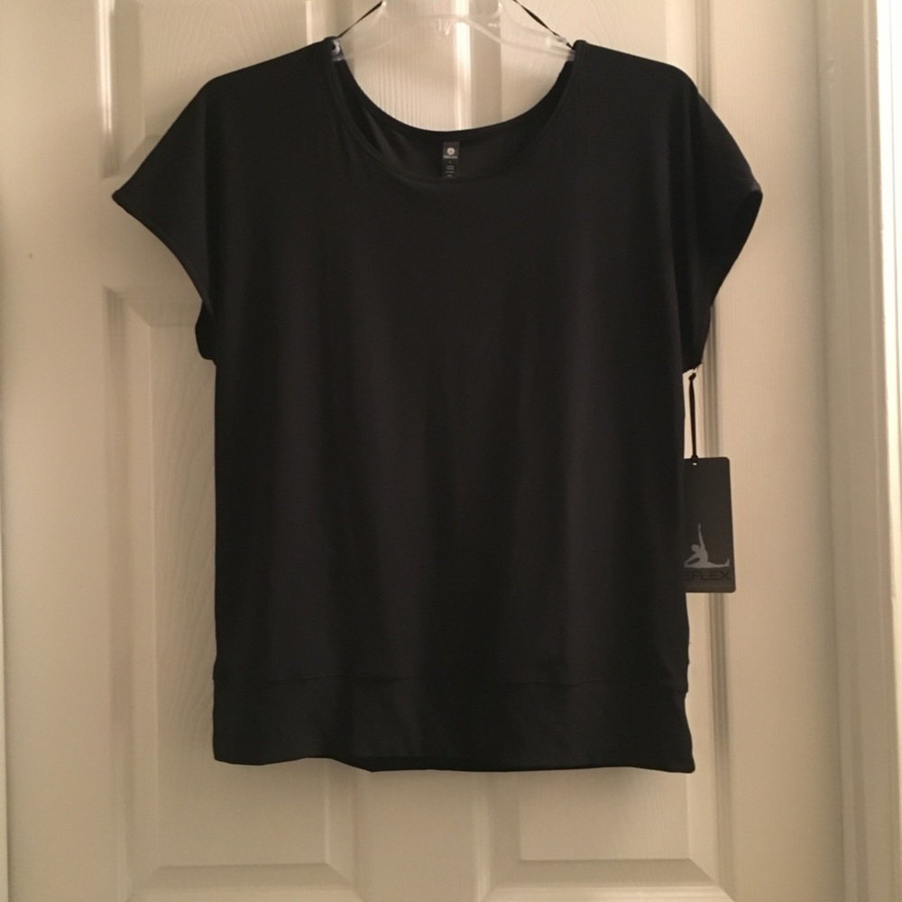 Reflex Black Boxy Cap Sleeve T-Shirt